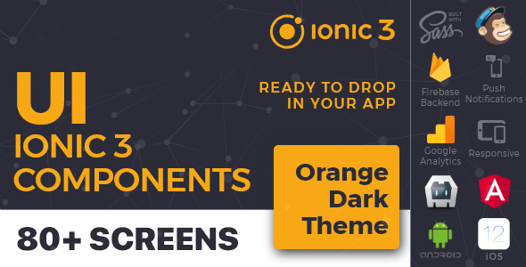 Orange Dark - Ionic 3 / Angular 6 UI Theme / Template App - Multipurpose Starter App Ionic Ecommerce Mobile App template