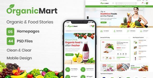 OrganicMart - Organic & Food PSD Template   Design Uikit