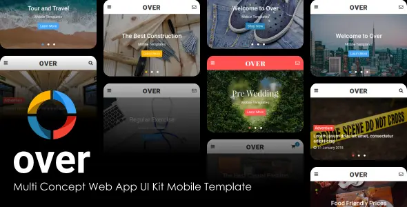 Over - Multi-Concept Web App UI Kit Mobile Template  Ecommerce Design 