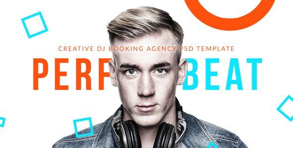 PerfectBeat - Creative DJ Booking Agency PSD Template  Music &amp; Video streaming Design 