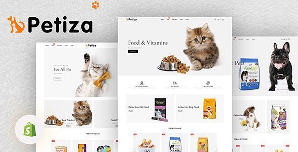 Petiza - Pets Food Shop Responsive Shopify Theme  Ecommerce Design 