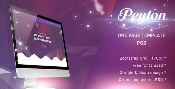 Peyton - Creative One Page PSD Template   Design 