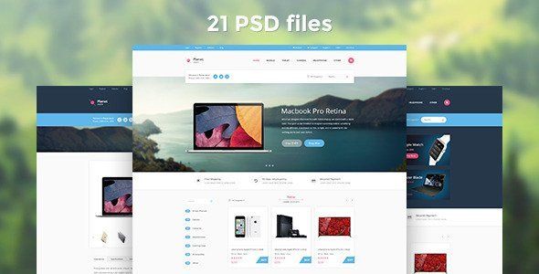 Planet Store - Ecommerce PSD Template  Ecommerce Design 