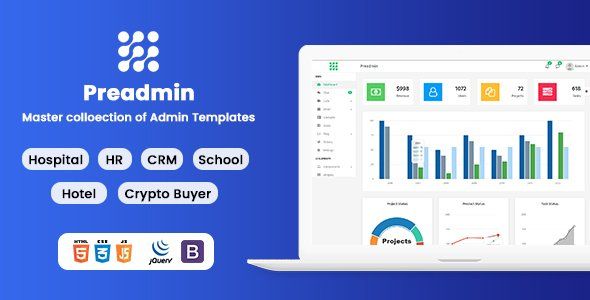 Preadmin - Multipurpose Bootstrap Admin Template HR | CRM | Hospital | School | Crypto | Hotel  Crypto &amp; Blockchain Design 