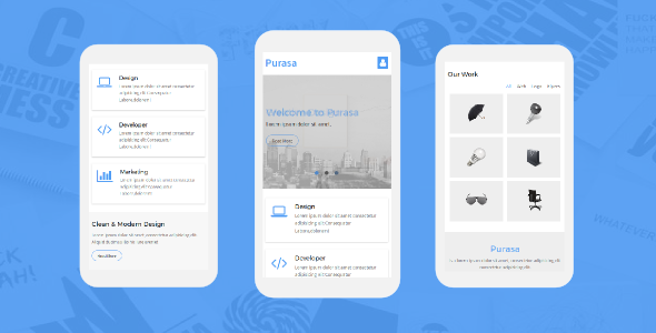 Purasa – Responsive Mobile Template  Ecommerce Design Uikit