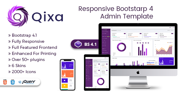 Qixa - Responsive Bootstrap 4 Admin Dashboard Template   Design Dashboard