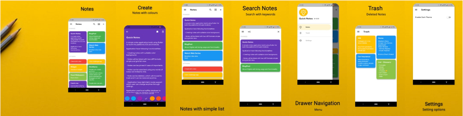 Quick Notes - Flutter Mobile Application - 1