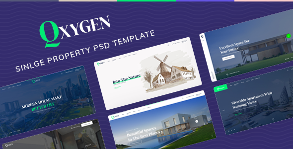 Qxygen - Single Property PSD Template  Travel Booking &amp; Rent Design 
