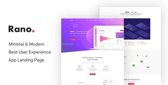 Rano - Landing Page HTML Template   Design App template