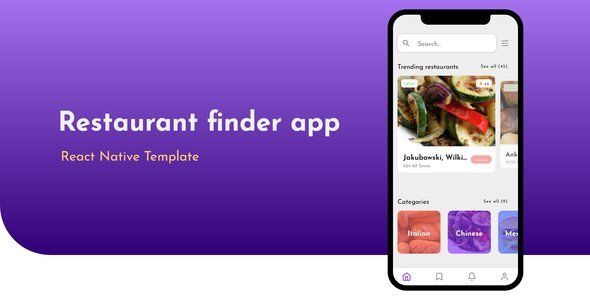 React Native - Restaurant finder app template React native Food &amp; Goods Delivery Mobile App template