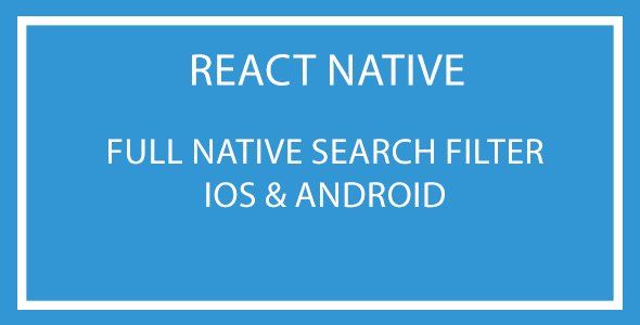 React Native Search Filter Plugin React native  Mobile App template