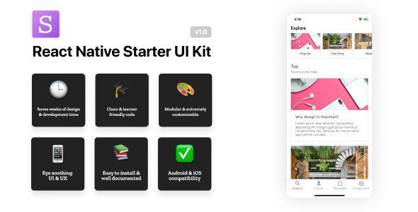 React Native Starter UI Kit React native  Mobile Uikit