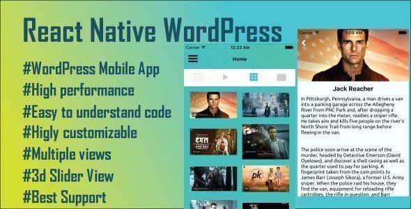 React Native WordPress Mobile App React native News &amp; Blogging Mobile App template