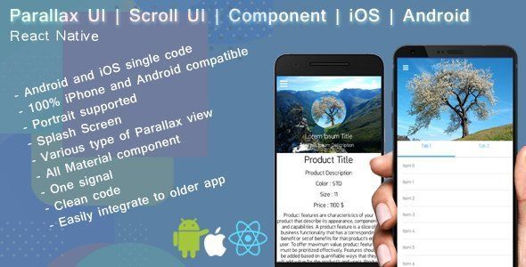 React native Parallax UI | Scroll view React native  Mobile App template