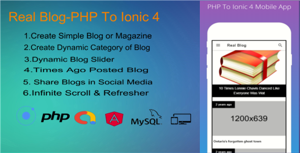 Real News- PHP To Ionic 4 Mobile App IOS+ANDROID (Backend + FrontEnd) Ionic News &amp; Blogging Mobile App template
