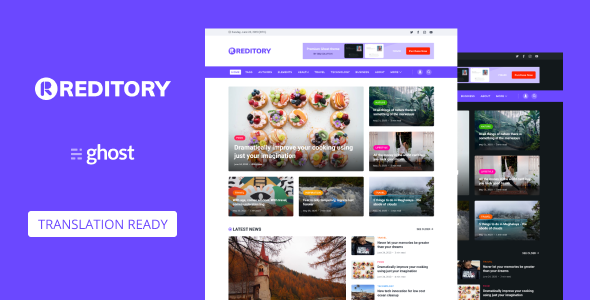 Reditory - News and Magazine Style Ghost Blog Theme  News &amp; Blogging Design 