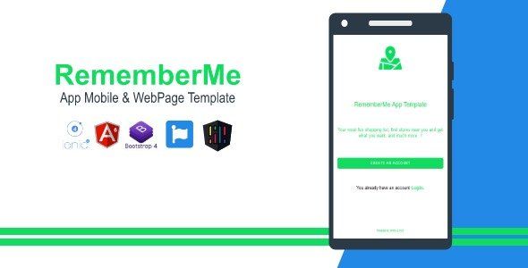 RememberMe App Mobile & Web Template Ionic Ecommerce Mobile App template
