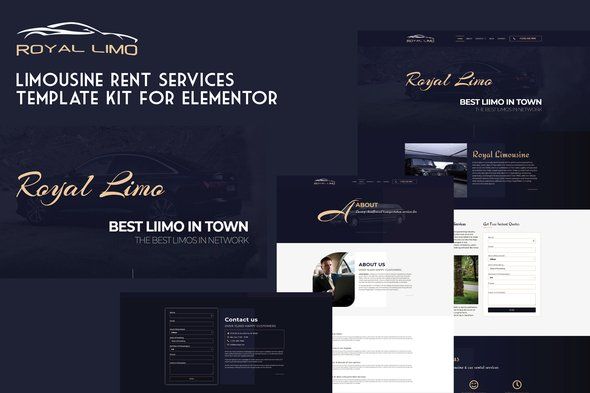 Royal Limo - Limousine Rent Services Template Kit  Travel Booking &amp; Rent Design 