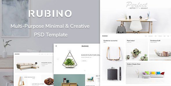 Rubino - Minimal & Creative PSD Template  Ecommerce Design Uikit