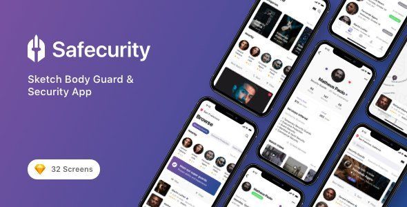 Safecurity - Sketch Body Guard & Security App   Design Uikit