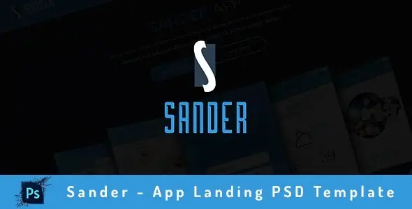 Sander - App Landing PSD Template   Design App template