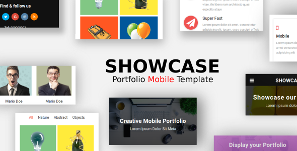 Showcase - Portfolio Mobile Template  Ecommerce Design Uikit