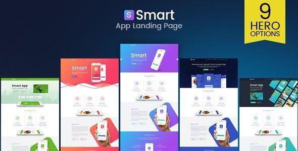 Smart - App Landing Page PSD Template  Ecommerce Design App template