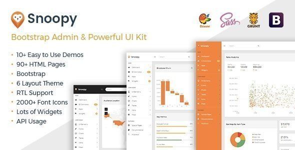 Snoopy - Multipurpose Bootstrap Admin Dashboard Template + UI Kit   Design Dashboard