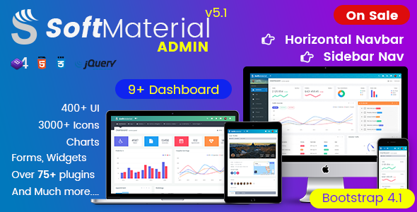 Soft Material - Bootstrap 4 Admin Templates Web Apps & UI Kit Dashboards   Design Dashboard