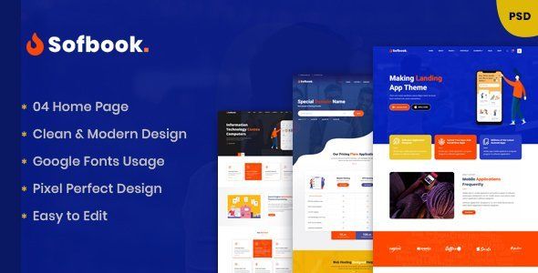 Softbook - Multipurpose Business PSD Template   Design Uikit