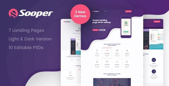 Sooper - Mobile, Desktop, Web App Showcase Template   Design App template