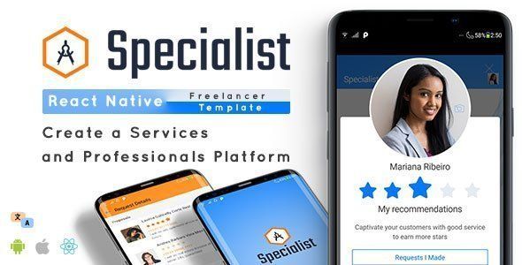 Specialist - React Native Freelancer App Template React native  Mobile App template