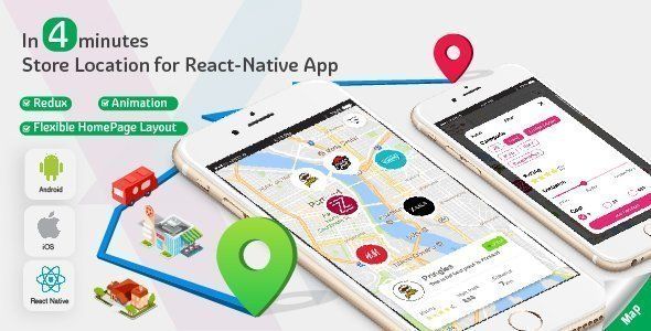 Store Locator - Complete React Native template for iOS and Android. React native  Mobile App template