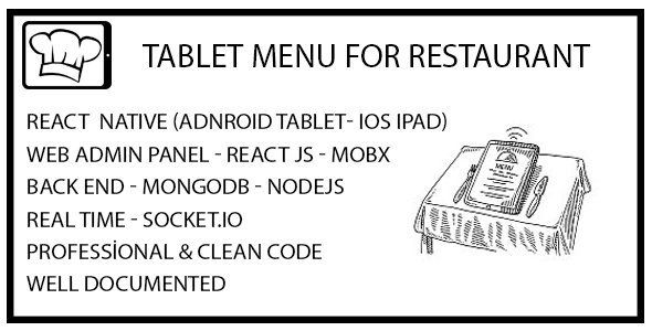 Tablet Menu for Restaurants React native  Mobile App template