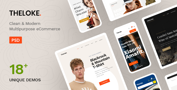 TheLoke - Clean & Modern Multi-Purpose eCommerce PSD Template  Books, Courses &amp; Learning Design 