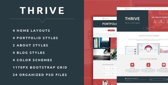 Thrive - Multipurpose Creative PSD Template  News &amp; Blogging Design 