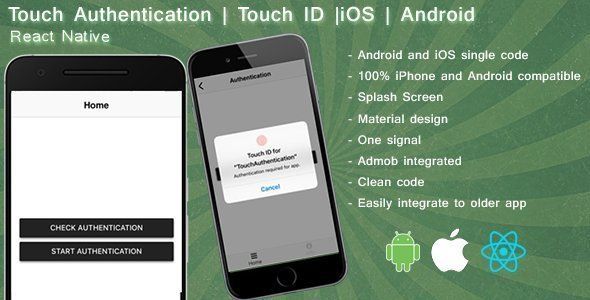 Touch Authentication React native React native  Mobile App template