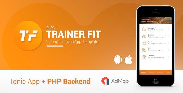 Trainer Fit | Complete Fitness App + Admin Panel | Ionic 1 Ionic Ecommerce Mobile App template