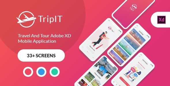 TripIt - Travel Adobe XD Mobile Application  Travel Booking &amp; Rent Design 