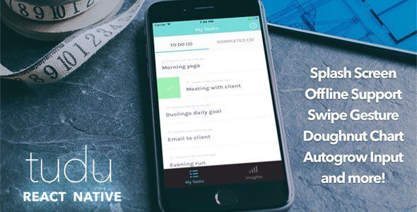 Tudu - A React Native todo-list React native  Mobile App template