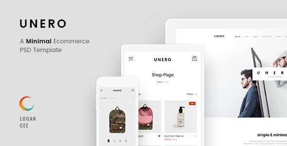 Unero - Minimalist eCommerce PSD Template  Ecommerce Design 