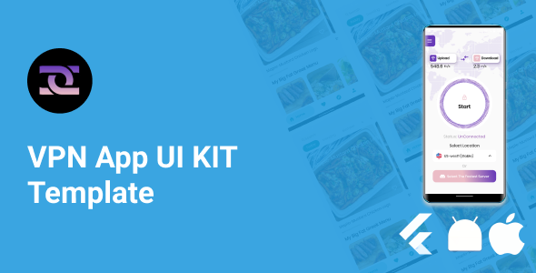 VPN App UI Kit Template Flutter  Mobile Uikit