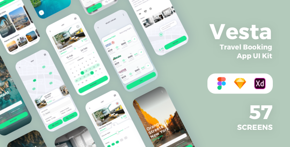 Vesta - Travel Booking App UI Kit  Travel Booking &amp; Rent Design Uikit