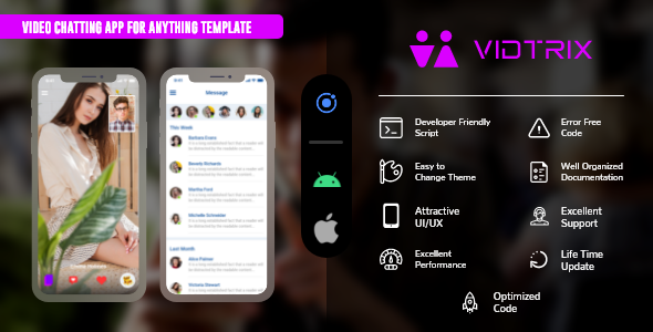 Vidtrix - Random Video Chat App template ionic 5 Ionic Chat &amp; Messaging Mobile App template