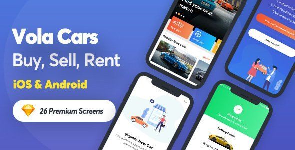 Vola Cars - Sell Car and Rental Car Mobile UI Kit  Travel Booking &amp; Rent Design App template