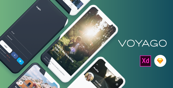 Voyago - Travel App UI Kit  Travel Booking &amp; Rent Design Uikit