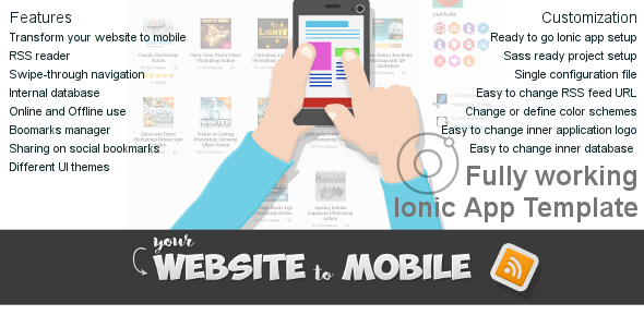 Website to Mobile Ionic Application Template Ionic Books, Courses &amp; Learning Mobile App template