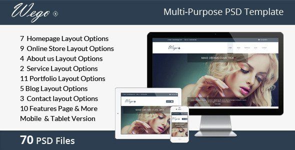 Wego | Multi-Purpose PSD Template  Multipurpose Design 