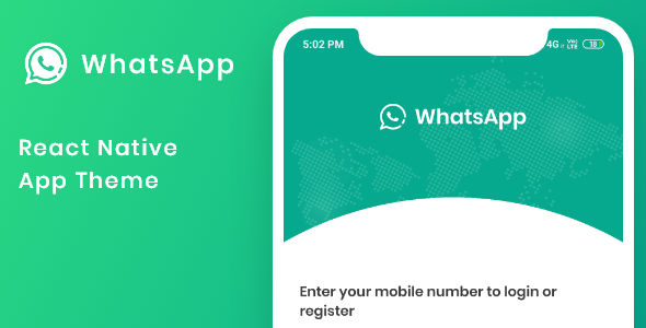 WhatsApp React Native Theme React native Chat &amp; Messaging Mobile App template
