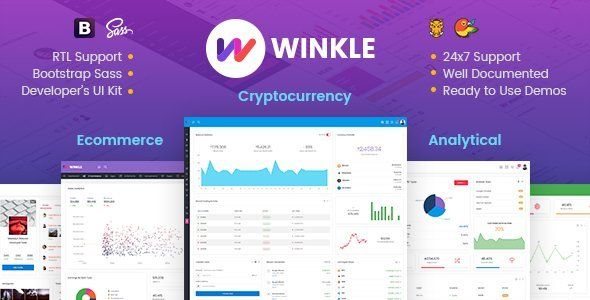 Winkle - Responsive Bootstrap Admin & Powerful UI Kit  Crypto &amp; Blockchain Design Dashboard